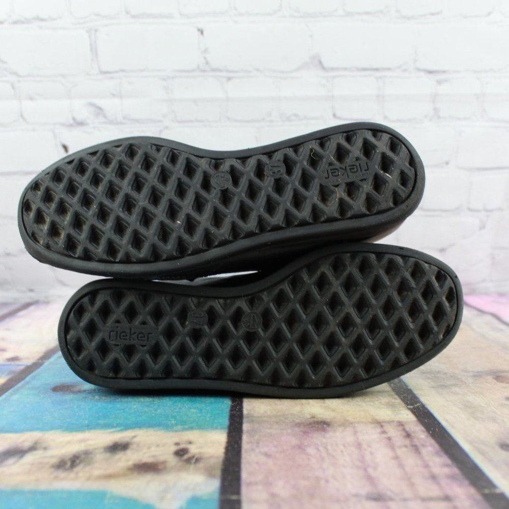 Rieker Black Leather Anti Stress Low Heel Slip on Shoes Size 37 US 6 - Picture 9 of 9